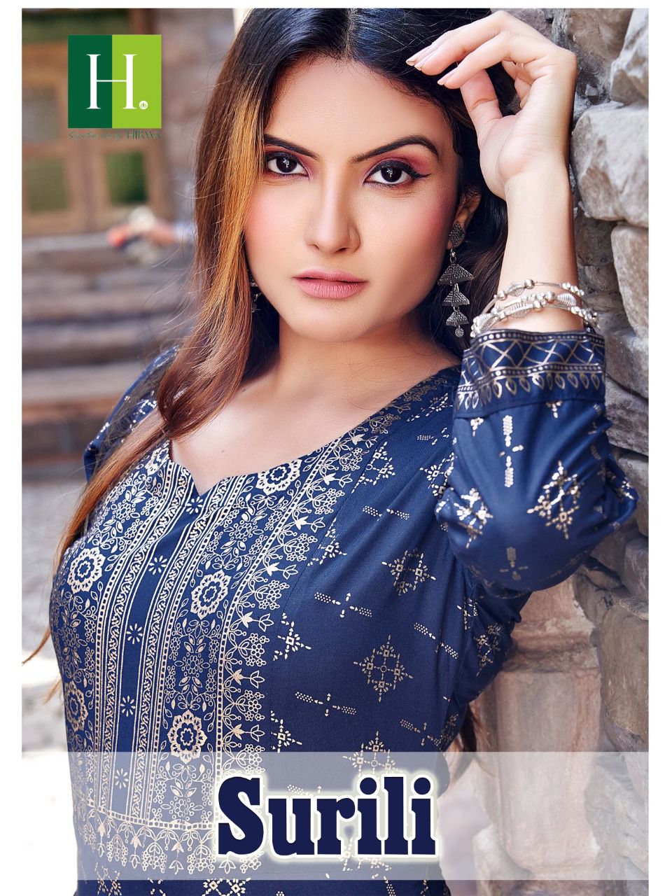 Hirwa Golden Surili Festive Wear Wholesale Anarkali Kurti Catalog